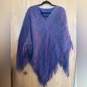 Avoca Hand Woven Wool Poncho from Ireland